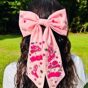 Pink Cupcake Pattern Hair Bow Accessory